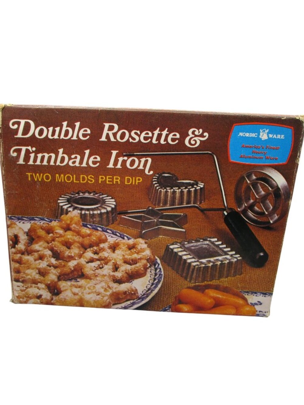 Double Rosette Timbale Iron Vintage Nordic Ware 4 Molds Desserts Party Treats